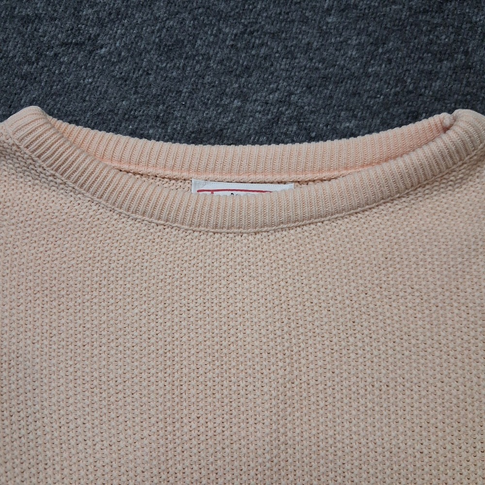 Talbots Vintage Preppy Peach Popcorn Knit Crewneck Sweater Drop Shoulder Pastel - Picture 11 of 12